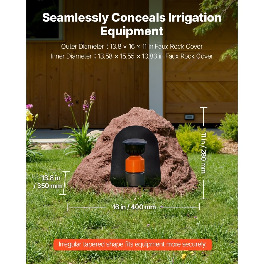 VEVOR Faux Rock Well Cover – 14.17 x 16.14 x 10.63 Inch