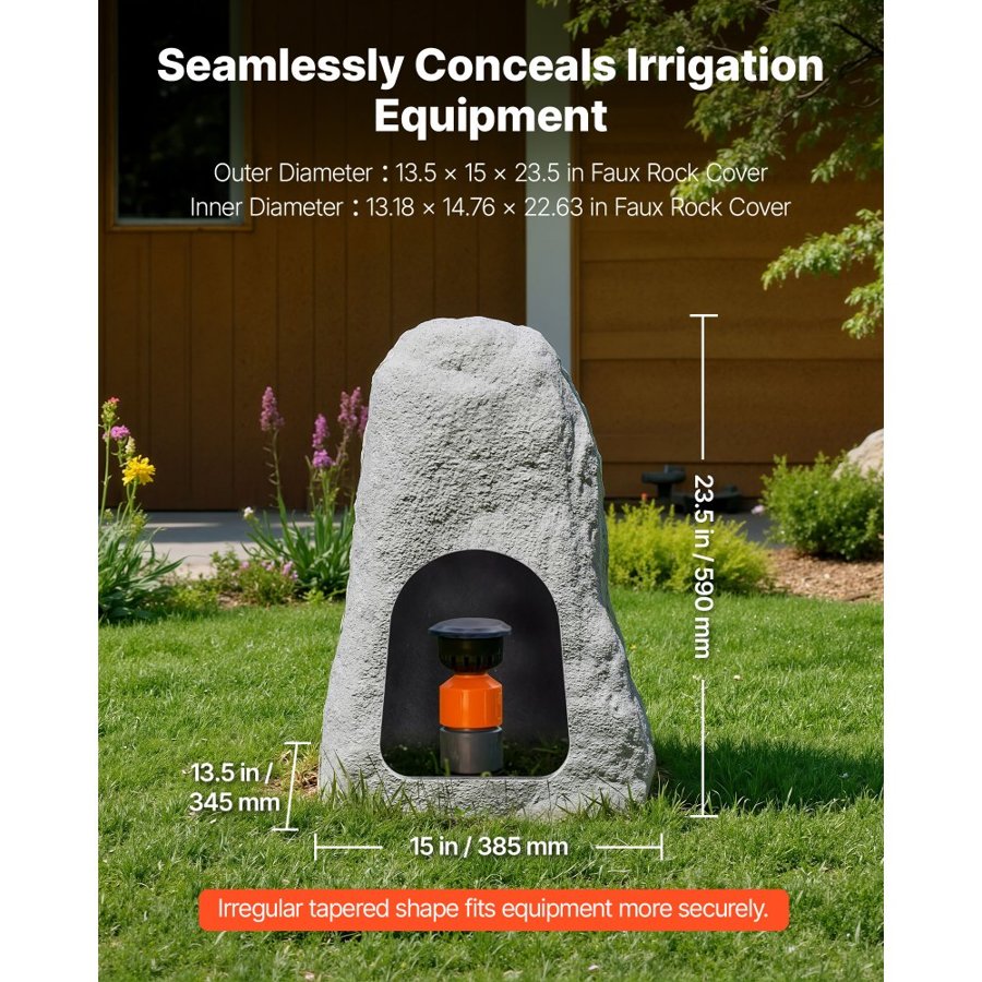 VEVOR Hollow Landscaping Rocks – 14x15x23", HDPE Cover