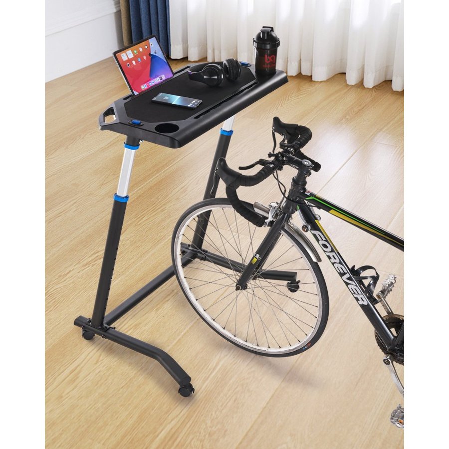 VEVOR Indoor Cycling Desk – 28.3 Inch Long, 44 LBS, 4 Wheels