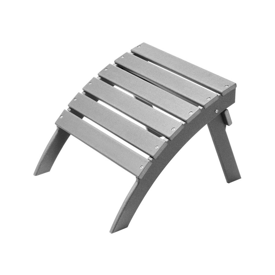 VEVOR Adirondack Ottoman, 21.5L x 18.9W x 14.8H Inch HDPE Plastic Folding Adirondack Ottoman, Weather-Resistant Foot Rest for Adirondack Chair, Widely Used for Outside Porch Pool Lawn Backyard, Gray