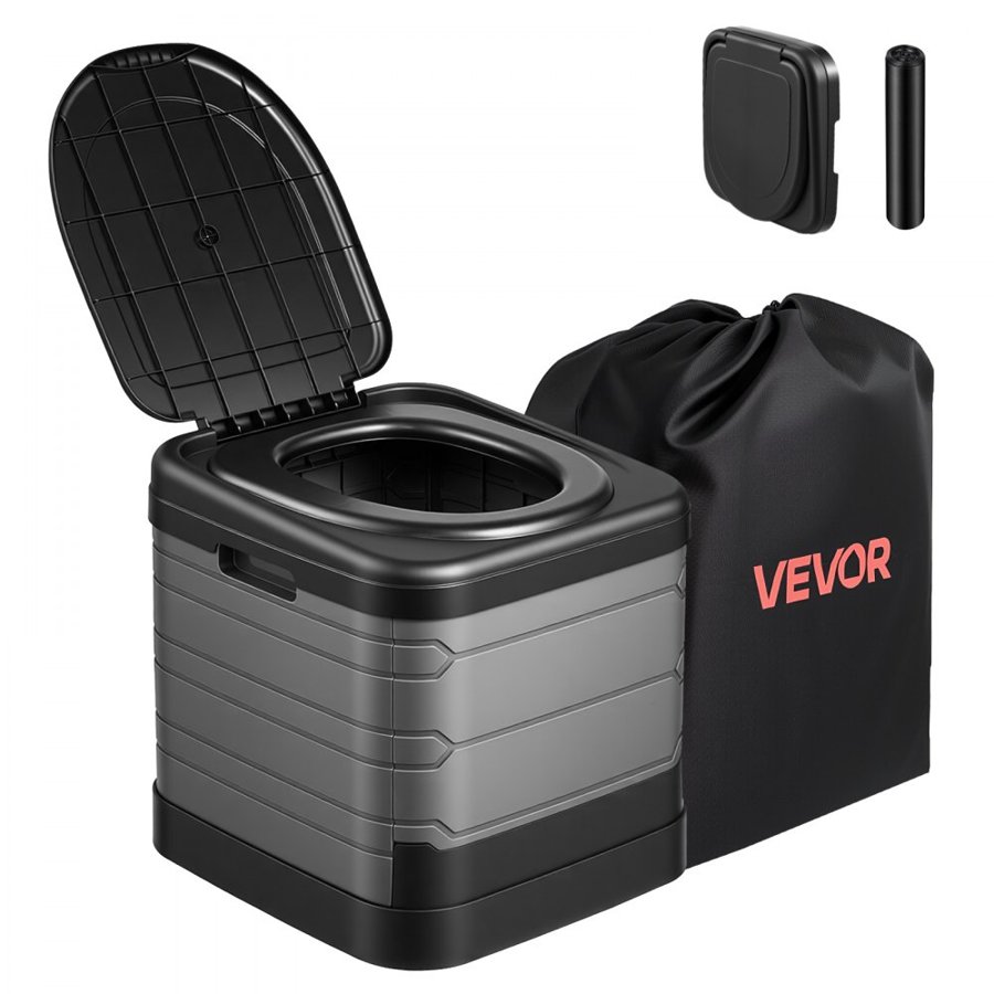 VEVOR Portable Toilet, 330 lbs Load Capacity, Folding Camping Toilet for Adults, Outdoor Travel Potty with Carry Bag, Trash Bags, Suitable for Home Use, RV Travel, Camping, Hiking, Boating, Car, Trips