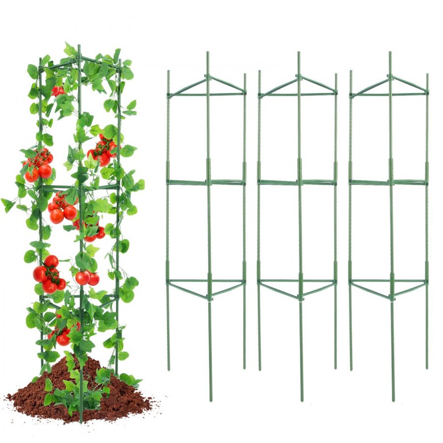 VEVOR 6 Packs Tomato Cages for Garden, 48 inch Tomato Trellis Plant Stakes Support, Stackable Tall Plant Support Cage, for Raised Garden Bed, Vegetables Flowers and Climbing Plants