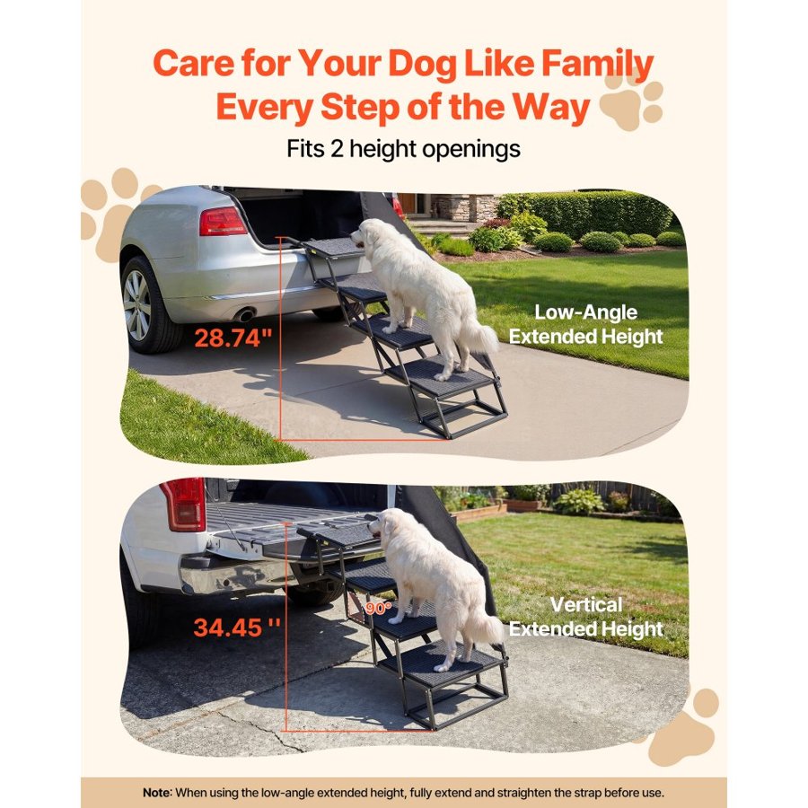VEVOR Foldable Dog Stairs for Car – 4 Steps, 400 lbs