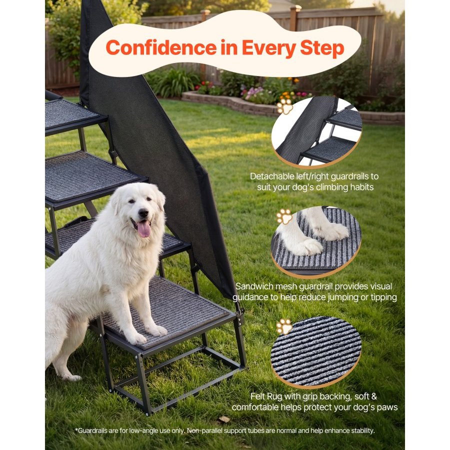 VEVOR Foldable Dog Stairs for Car – 4 Steps, 400 lbs