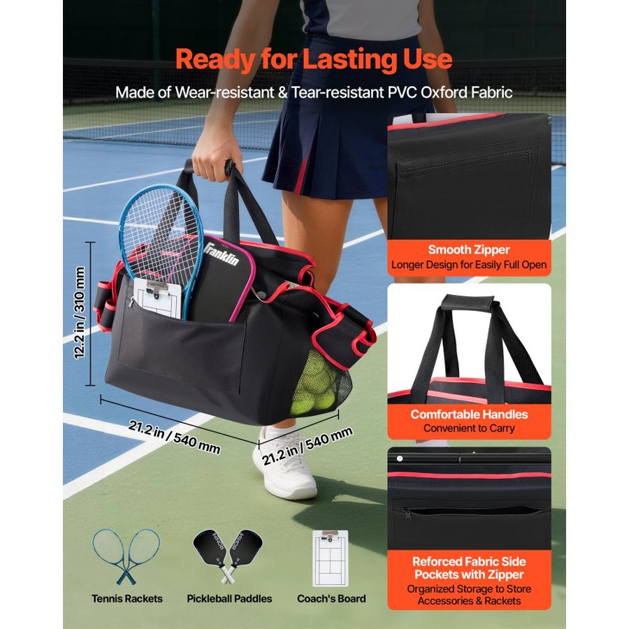 VEVOR Foldable Tennis Ball Hopper – Holds 175 Balls, X Frame