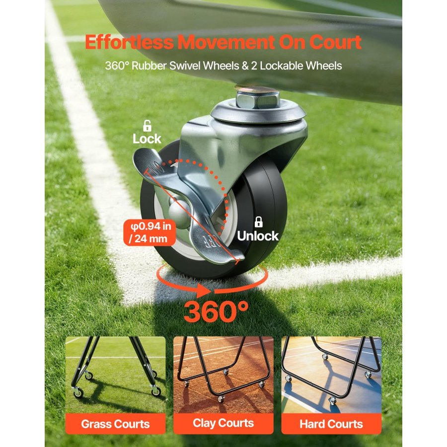 VEVOR Foldable Tennis Ball Hopper – Holds 175 Balls, X Frame