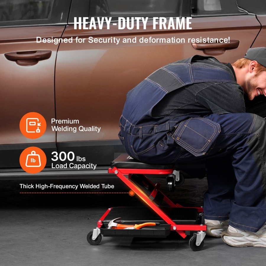 VEVOR Mechanic Creeper Stool – 36" Foldable Z, 300 lbs
