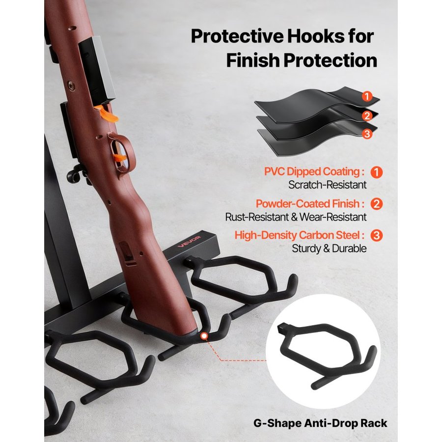 VEVOR Folding Metal Gun Rack – 4 Rifles & 7 Pistols, Steel