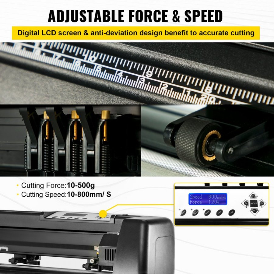 VEVOR Vinyl Cutter Plotter Machine 53” Signmaster Software Sign Making Machine 1350mm Paper Feed Vinyl Cutter Plotter with Stand (53” 1350mm)