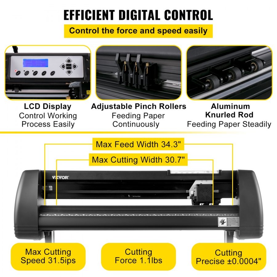 VEVOR 870 mm Vinyl Cutter Machine Vinyl Plotter SignCut Software for Windows