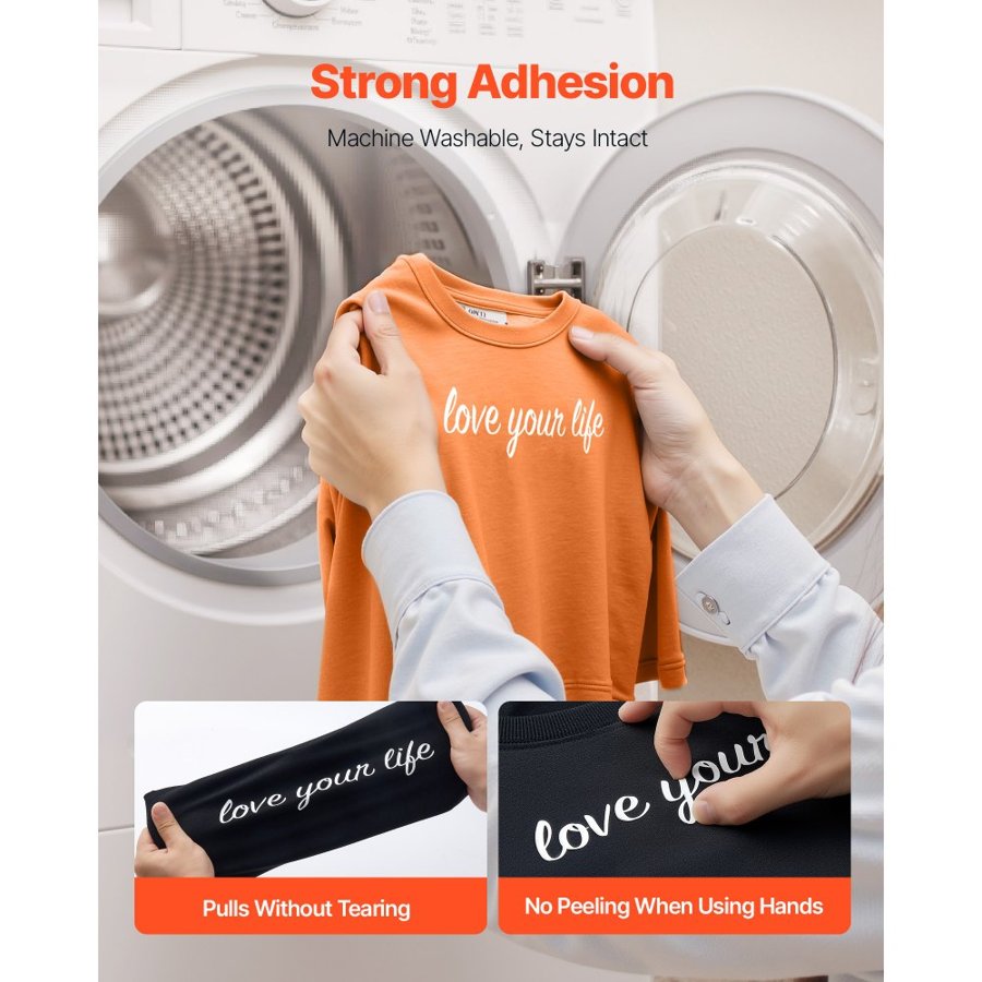 VEVOR Heat Transfer Vinyl, 30 Pack, 304.8 x 304.8mm, Assorted Colors HTV Iron on Vinyl Bundle, Easy to Cut and Weed, with Accessories, Compatible with Cutting Machines, for Various Materials, T-shirts