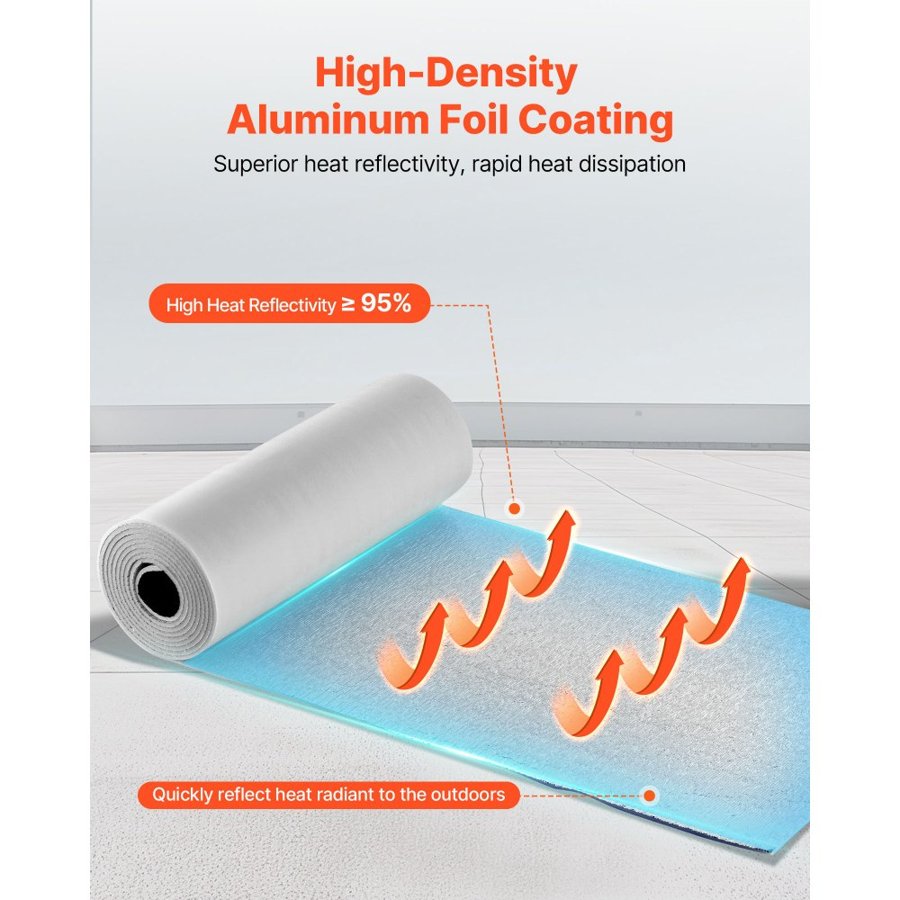 VEVOR Reflective Garage Door Insulation - 6mm, 24x18 ft
