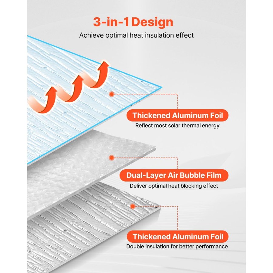 VEVOR Double Sided Aluminum Foil – 48 in × 100 ft, 6 mm