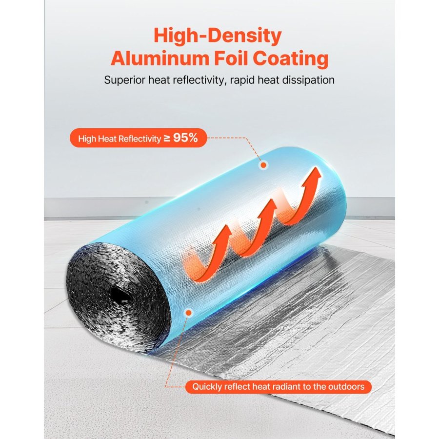 VEVOR Double Sided Aluminum Foil – 48 in × 100 ft, 6 mm