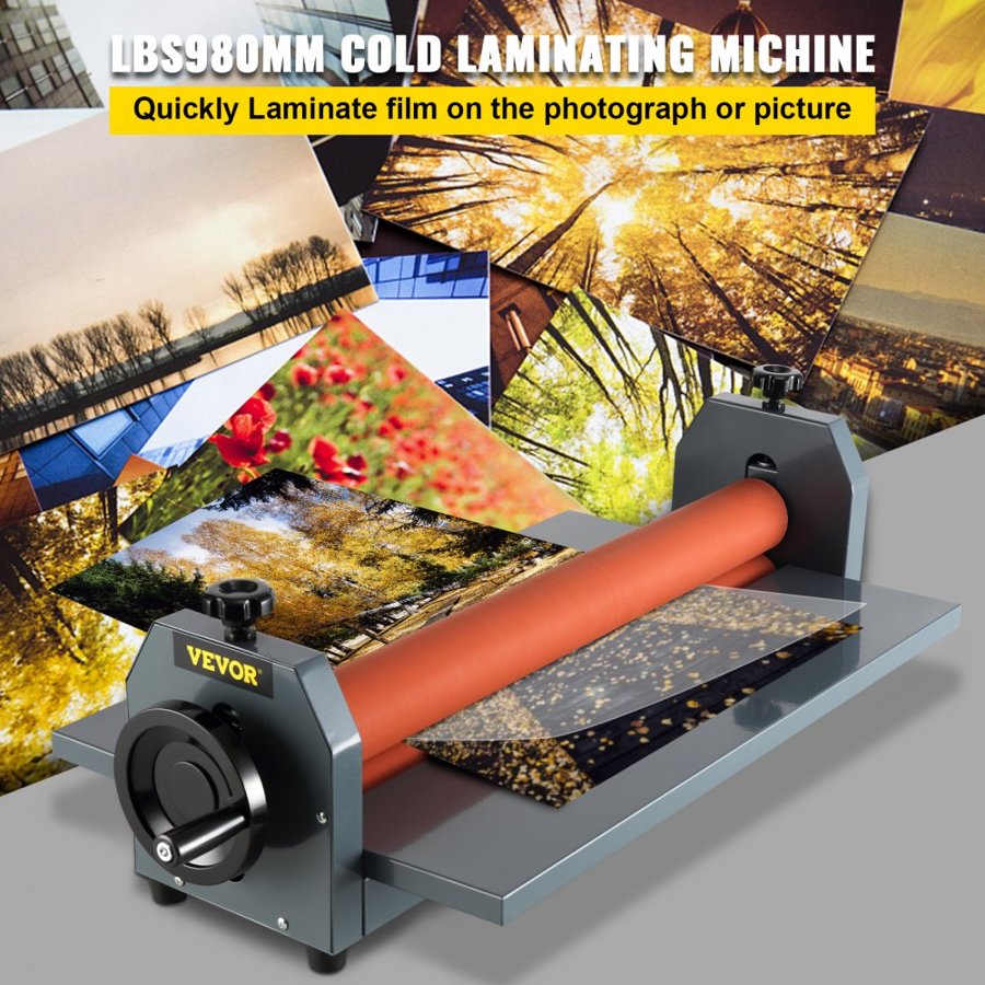 VEVOR 39" 1000MM Manual Cold Roll Laminator Vinyl Photo Film Mounting Laminating Machine Cold Roll Laminating Machine