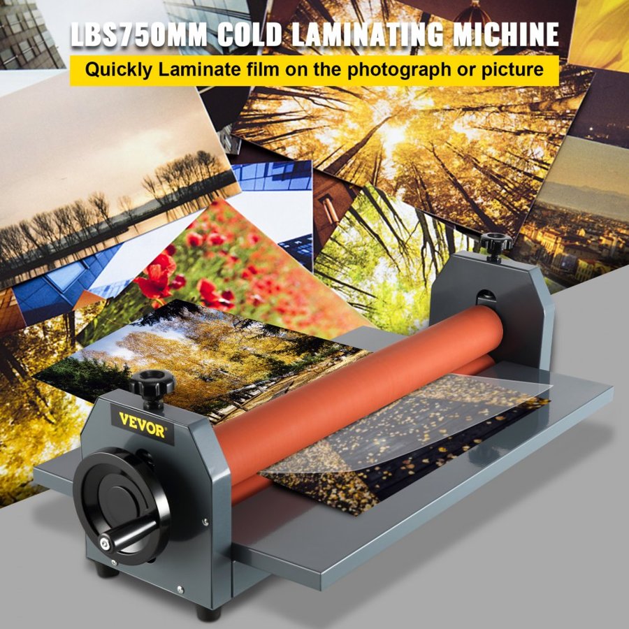 VEVOR 29.5" 750MM Manual Cold Roll Laminator Vinyl Photo Film Mounting Laminating Machine Cold Roll Laminating Machine