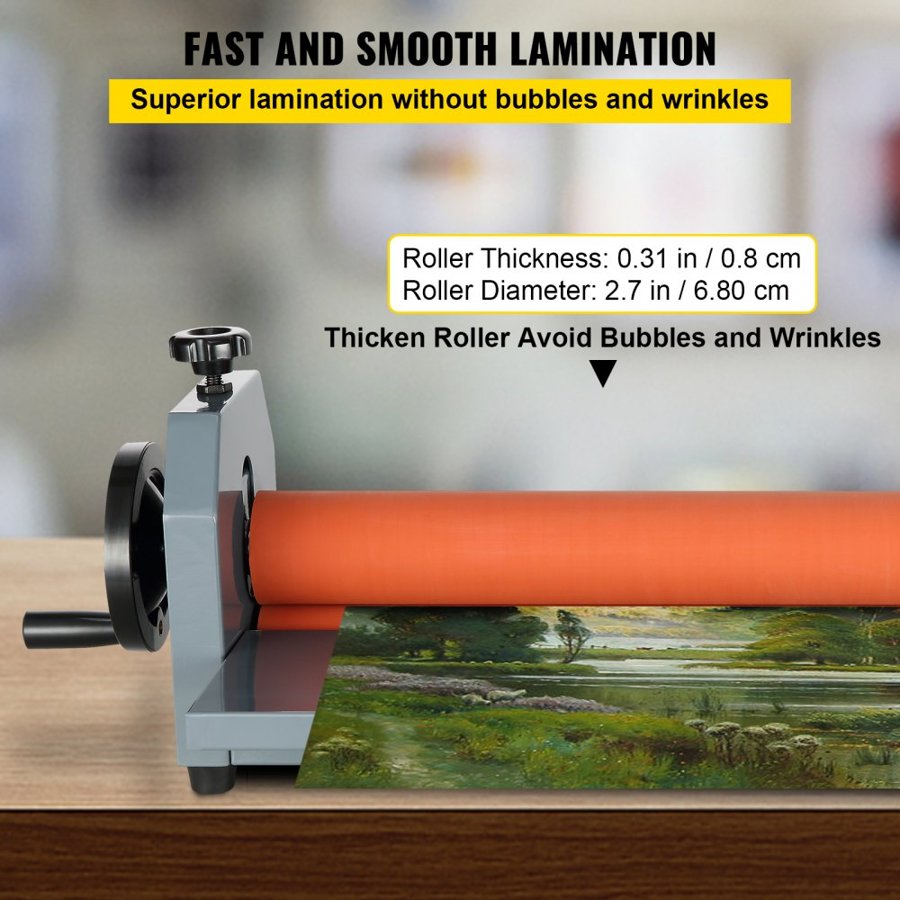 VEVOR 29.5" 750MM Manual Cold Roll Laminator Vinyl Photo Film Mounting Laminating Machine Cold Roll Laminating Machine