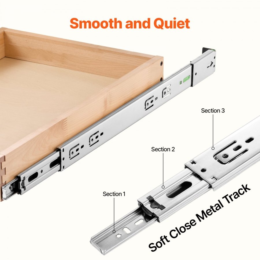 VEVOR Wood Sliding Drawers – 17"W x 21"D, 60 Lbs Capacity