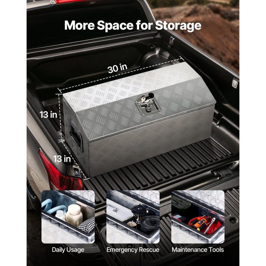VEVOR Heavy Duty Aluminum Truck Bed Tool Box – 30" Storage