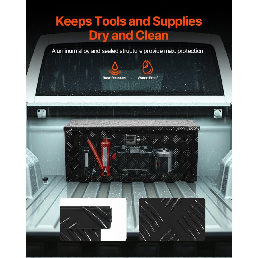 VEVOR Black Truck Bed Toolbox – 35.4 x 14.6 x 14.6 Inch