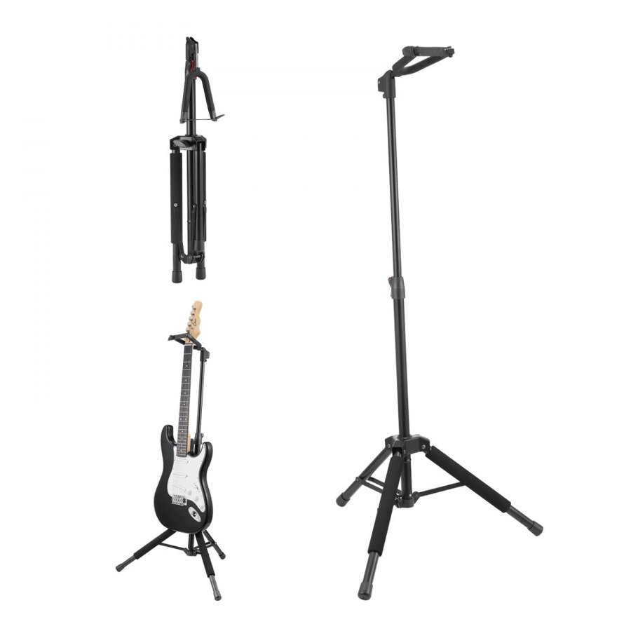 VEVOR Tripod Guitar Stand Floor-Standing Foldable 900-1200 mm (35.4-47.2 in) Adjustable Height