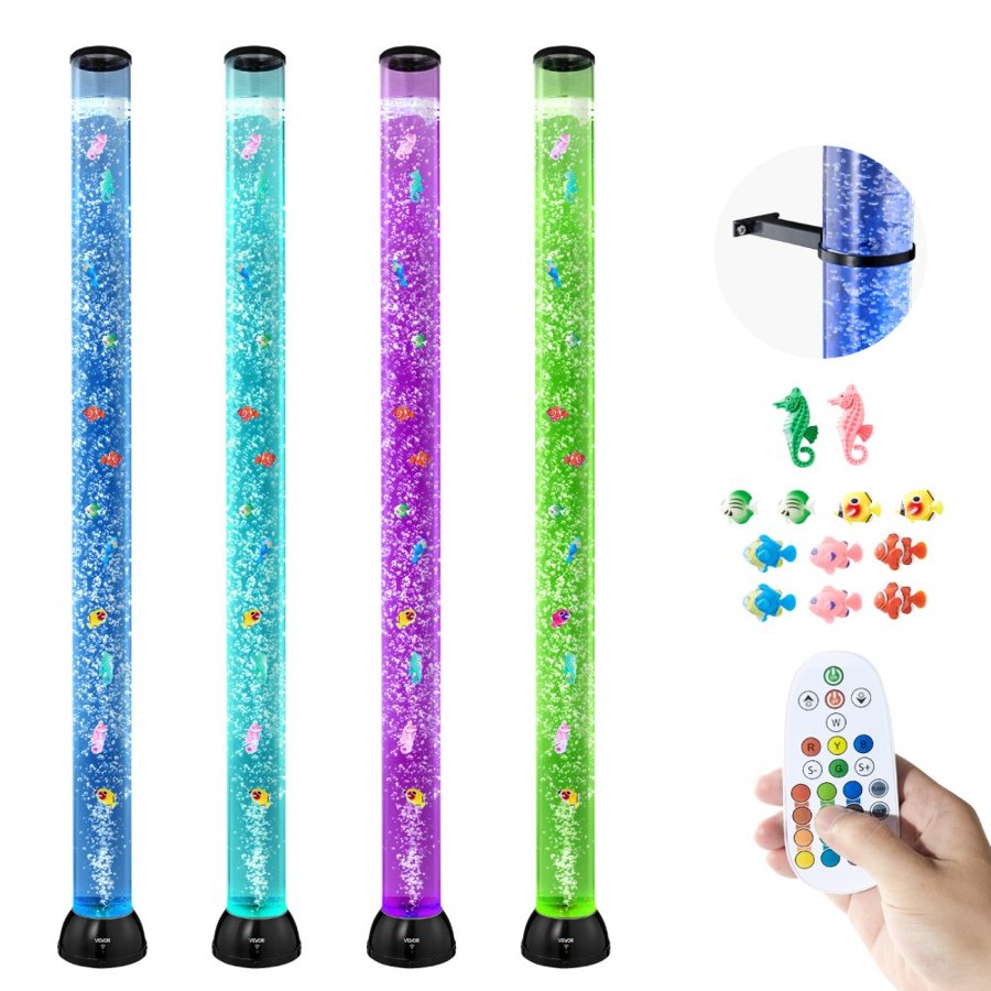 VEVOR Bubble Tube Lamp 16 Color 150 cm Sensory Aquarium Lamp for Relief Calming