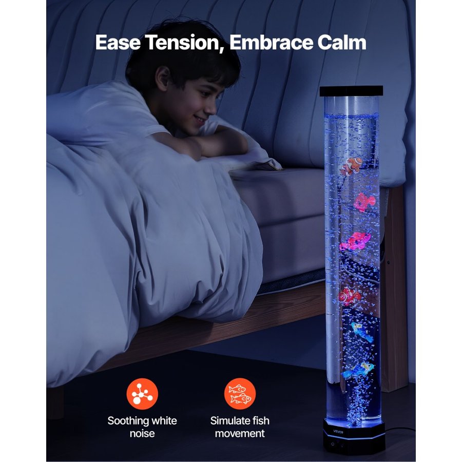 VEVOR Bubble Tube Lamp 16 Color 80 cm Sensory Aquarium Lamp for Relief Calming
