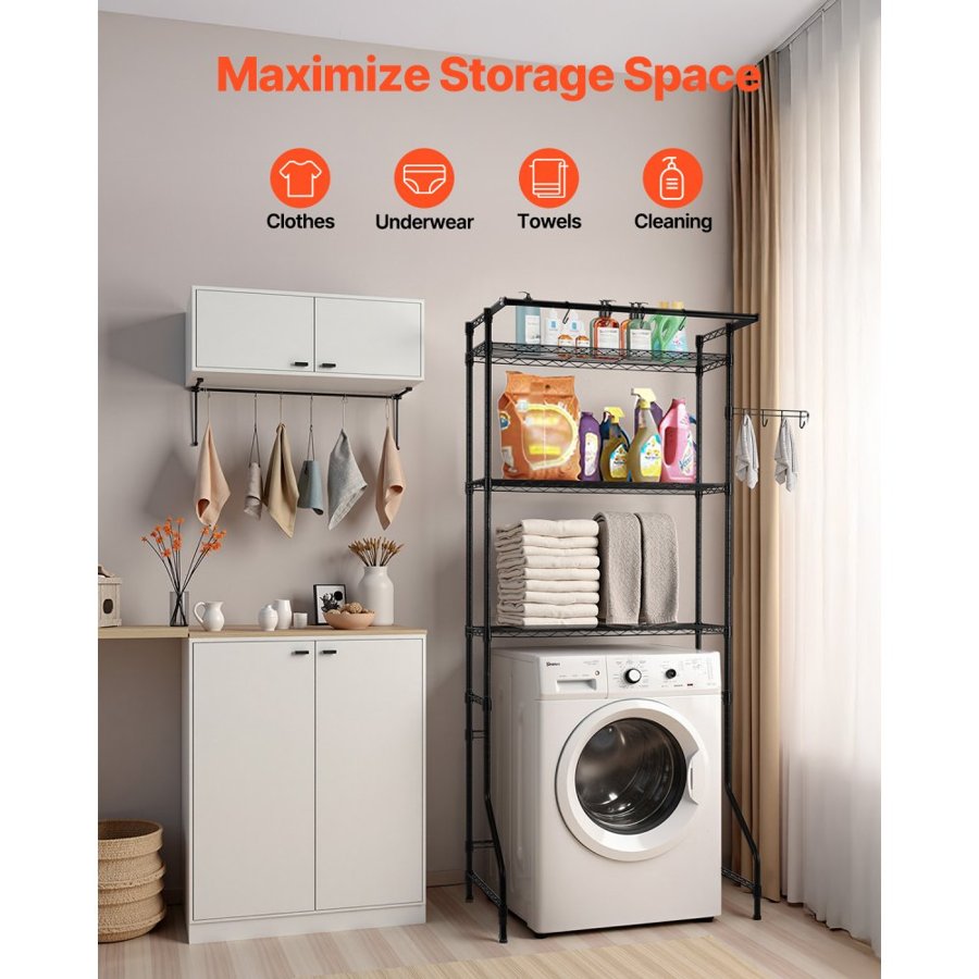 VEVOR Over The Washer And Dryer Storage Shelf – 3 Tier Rack
