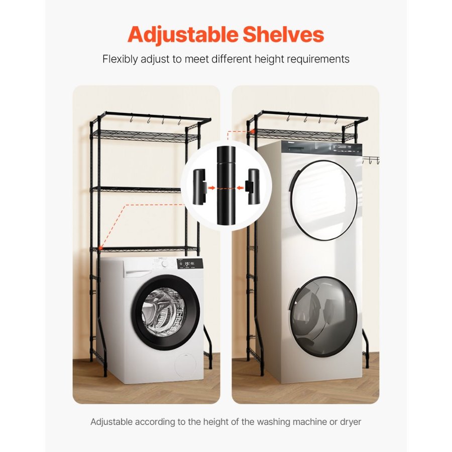 VEVOR Over The Washer And Dryer Storage Shelf – 3 Tier Rack