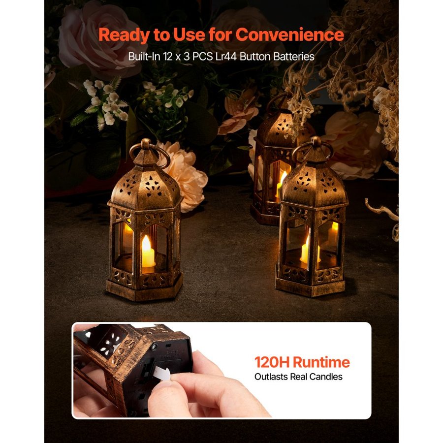VEVOR Led Candle Lanterns – 12 Pcs, 2.56×5.04 In, 120h