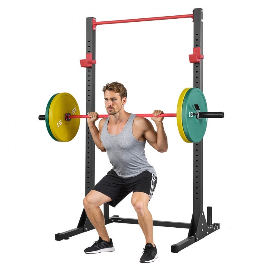 VEVOR Multifunctional Power Rack – 800 lbs, 28-Level J-Hooks