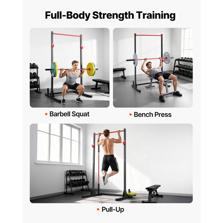 VEVOR Multifunctional Power Rack – 800 lbs, 28-Level J-Hooks