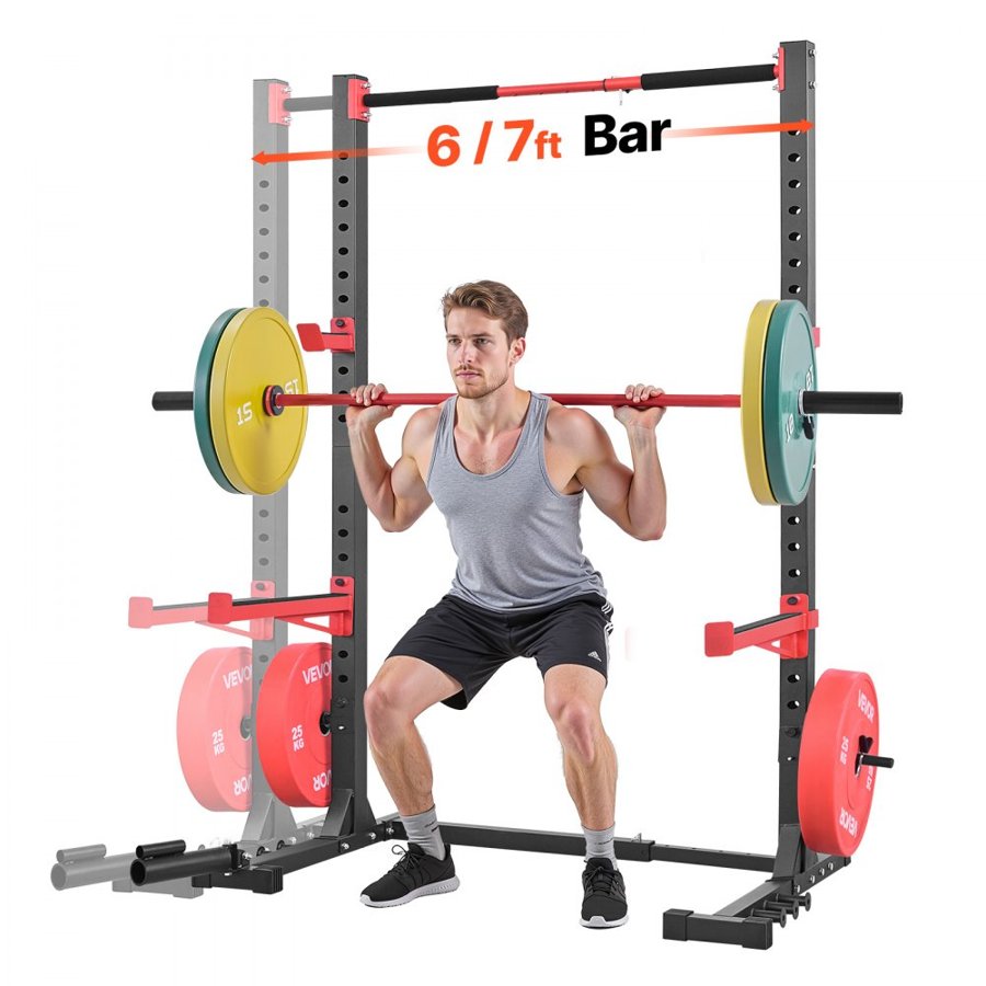 VEVOR Squat Rack Power Cage – 980 Lbs, 22-Hole, J-Hook
