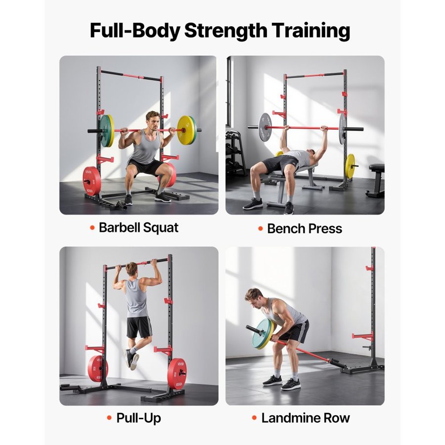 VEVOR Squat Rack Power Cage – 980 Lbs, 22-Hole, J-Hook