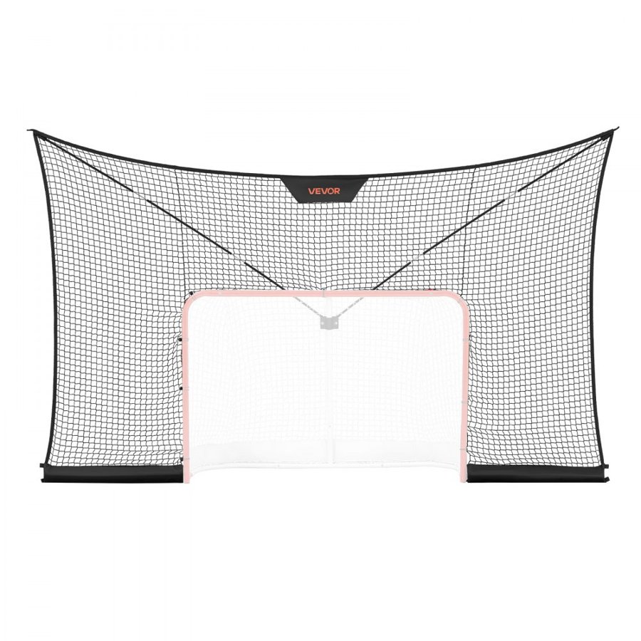 VEVOR Hockey Net Backstop,  366x213 cm Durable Hockey Goal Backstop Net with Extended Coverage, Lightweight and Portable Backyard Training Equipment, Easy Assembly, for Youth Adult (NET ONLY)