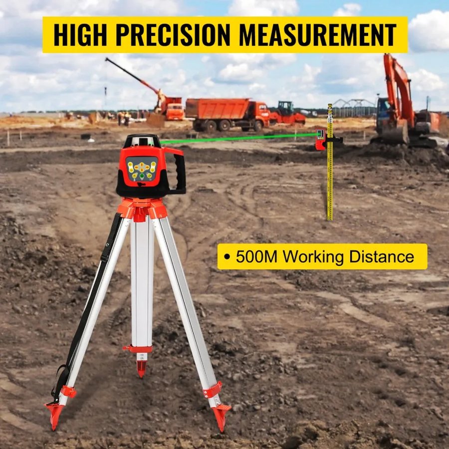 VEVOR Rotary Laser Level with Tripod – 500M, Self-Leveling