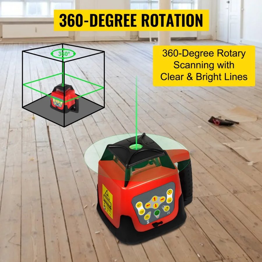 VEVOR Rotary Laser Level with Tripod – 500M, Self-Leveling