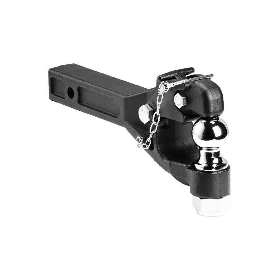 VEVOR Pintle Hook, 16000 lbs Towing Capacity, Pintle Hook Hitch for 2-inch Hitch Hook Military Receiver, Combination 2-inch Hitch Ball, Fits 2.5 to 3-inch Lunette Ring, Black Powder Coat, for Trailers