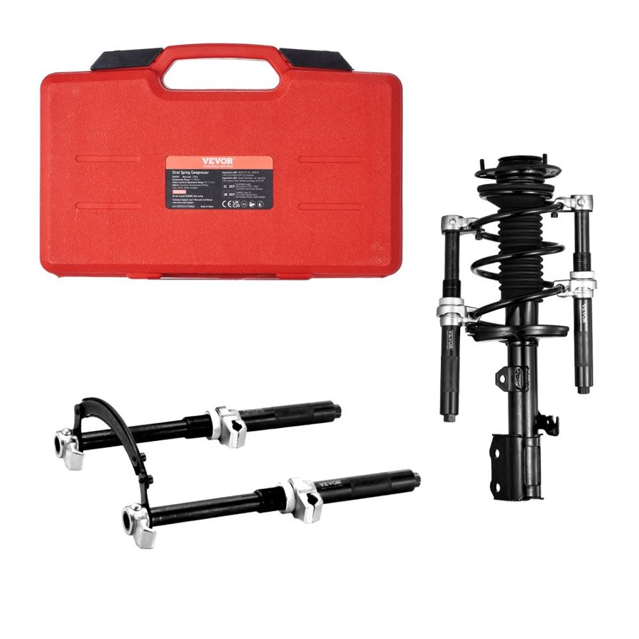 VEVOR Coil Spring Compressor Tool, 2 pcs Heavy Duty Macpherson Strut Spring Compressor Set, 1200.2 kg Strut Spring Compressor with Safety Bracket and Carrying Case, for Car Truck ATV UTV