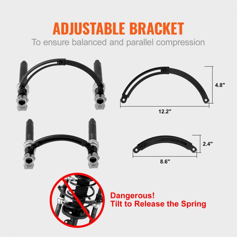 VEVOR Coil Spring Compressor Tool, 2 pcs Heavy Duty Macpherson Strut Spring Compressor Set, 1200.2 kg Strut Spring Compressor with Safety Bracket and Carrying Case, for Car Truck ATV UTV