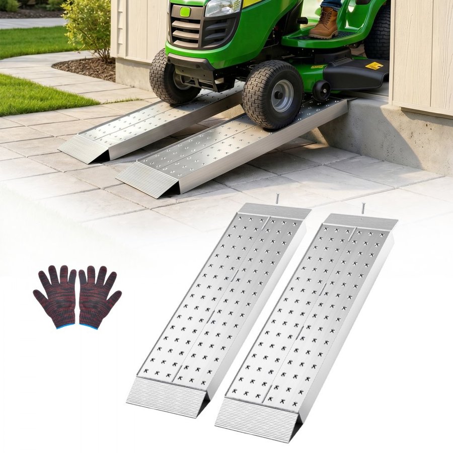 VEVOR Aluminum Trailer Ramps, 2PCS 999 x 304mm, Heavy-Duty ATV Ramp Set with Anti-Slip Plates, 1360kg Combined Capacity Loading Ramps for Motorcycles, Lawn Mowers, Farm Tractors, Carts