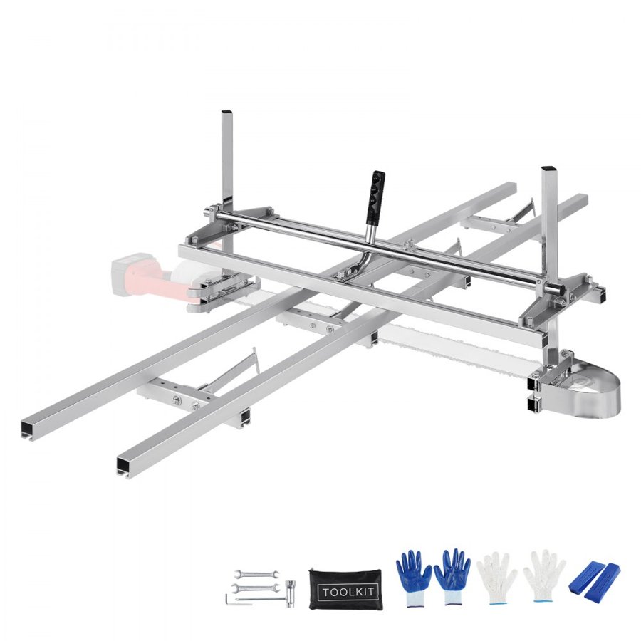 VEVOR Chainsaw Mill and Rail Mill Guide System, Portable Sawmill 36 cm-91 cm Guide Bar, 2.74 m Aluminum Saw Milling Rail Guide with Chainsaw Planking Mill for Woodworkers and Carpenters