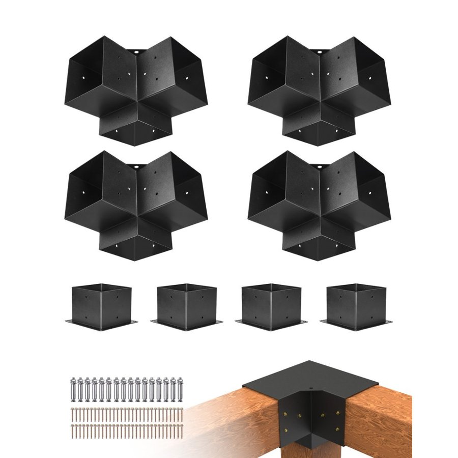VEVOR Pergola 6x6 Brackets – 3-Way 5.5x5.5 Inch Steel