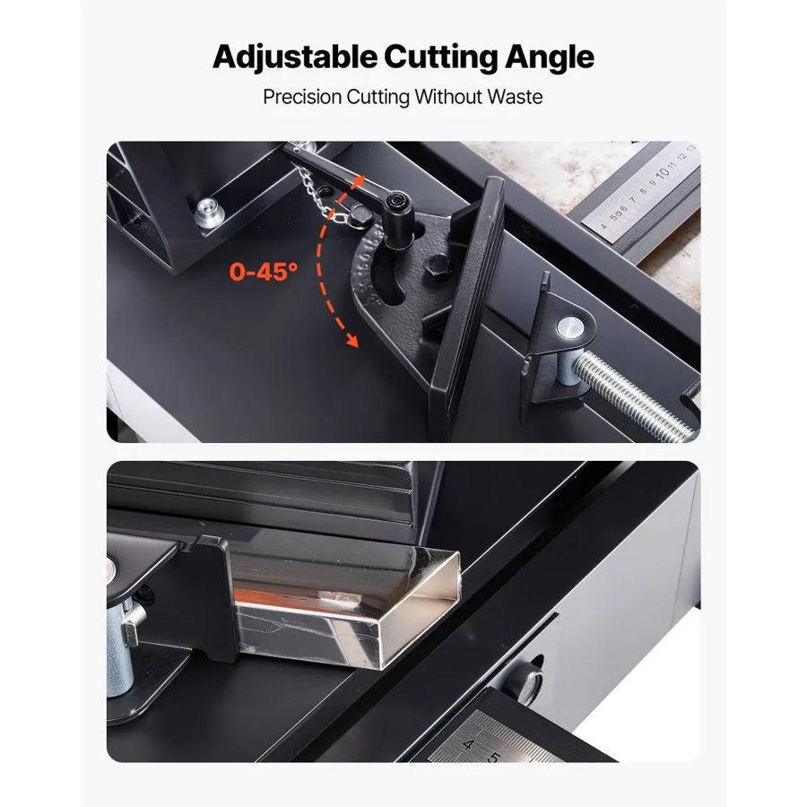 VEVOR Chop Saw, 355 mm Stainless Steel Cold Cut Blade, 3500 W Powerful Brushless Motor, 750-1200 r/min Adjustable Speed, Metal Cutting Chop Saw for Metal Square and Flat Tubes, I-Shaped Steels