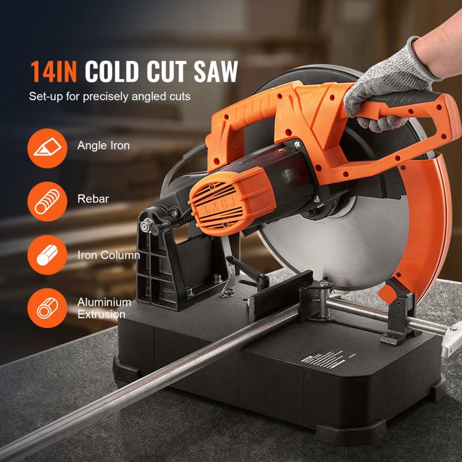 VEVOR Chop Saw 35.6 cm Mitering Chop Saw for Cutting Metal Dry Cut Saw 45° Angle