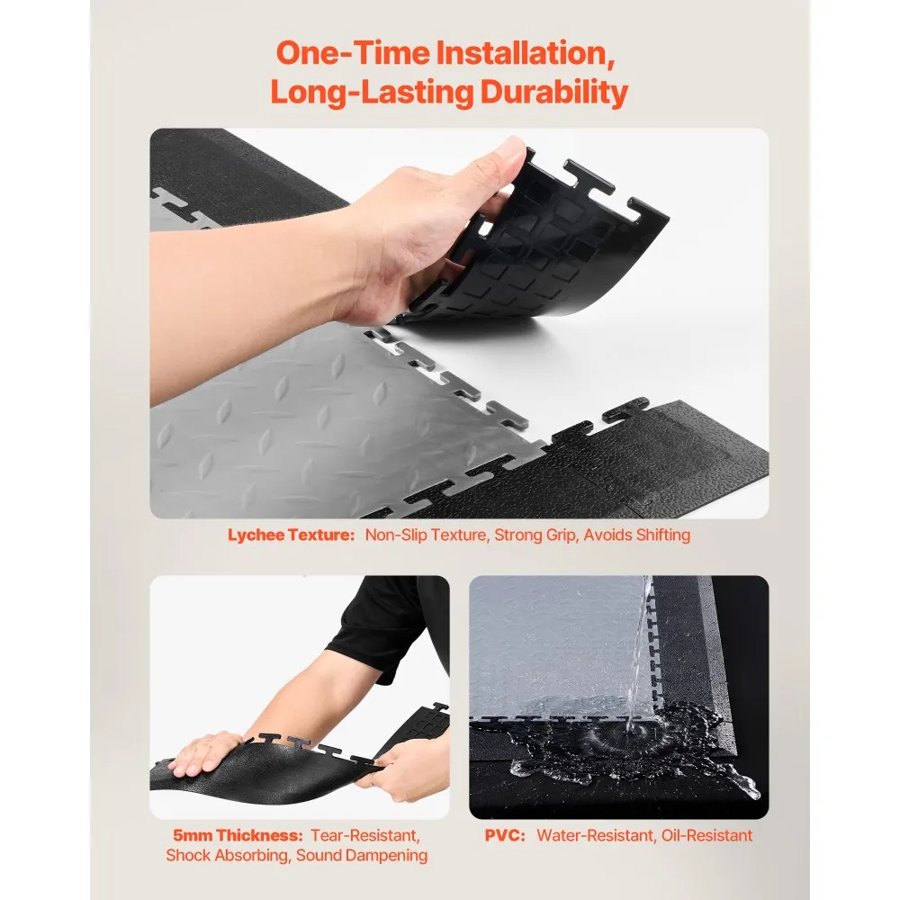 VEVOR Garage Floor Edging – 12 Edges, 4 Corners, 5mm Thick