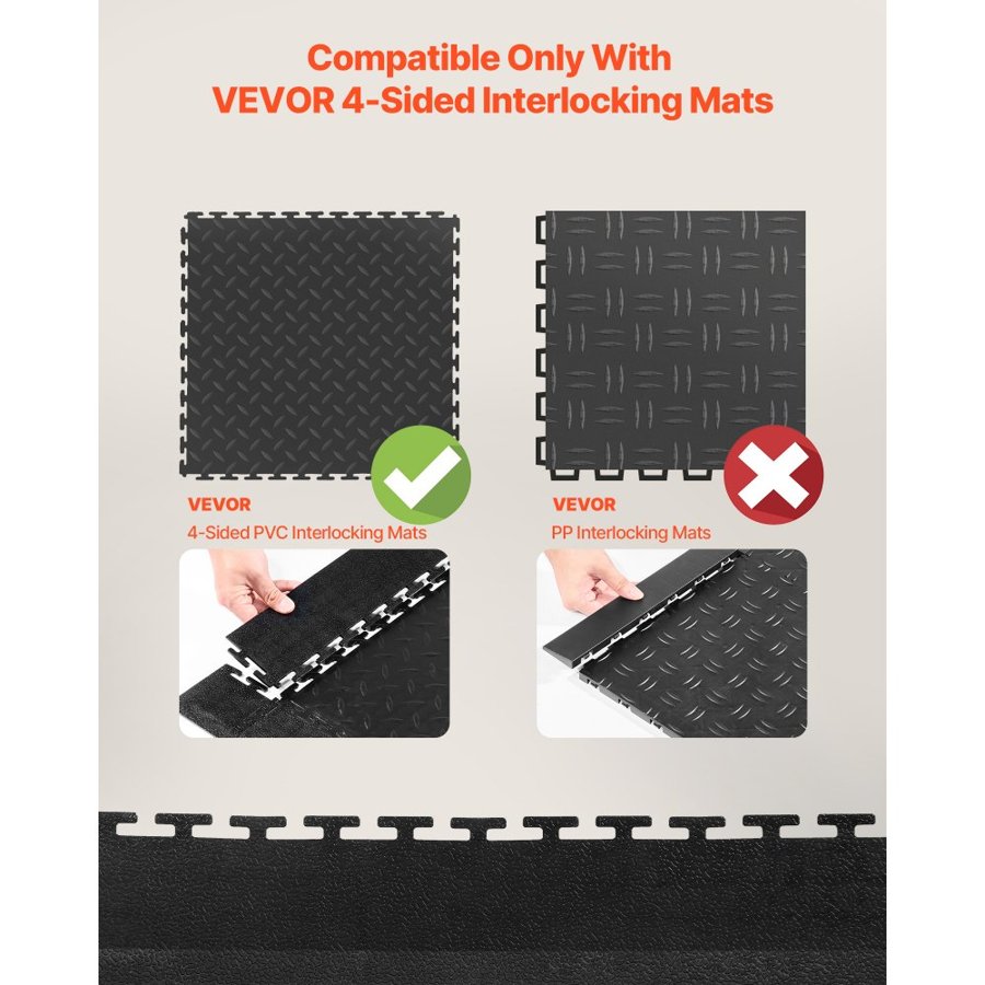 VEVOR Garage Floor Edging – 12 Edges, 4 Corners, 5mm Thick