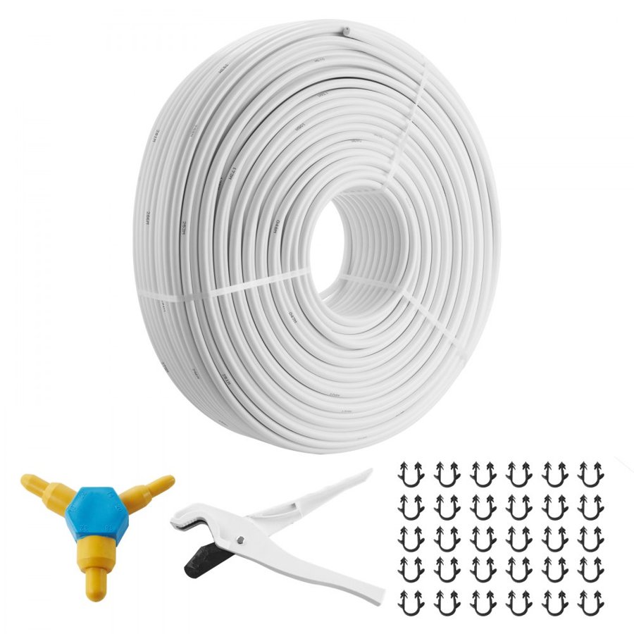 VEVOR PEX-AL-PEX Tube, 300 m, 16 mm Diameter Aluminum-Plastic Composite Pipe Oxygen Barrier Radiant Floor PEX Pipe, 2 mm Thickness Radiant Heat Floor Plumbing Inner Aluminum Layer PEX Tubing Pipe