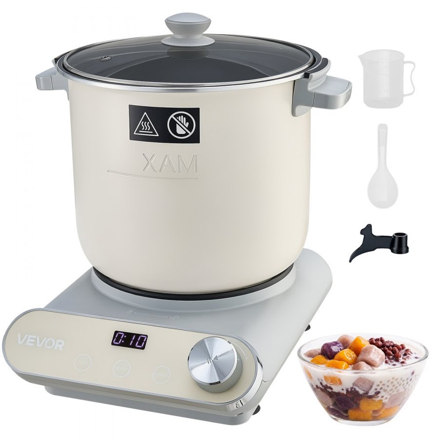VEVOR Dough Mixer 7L Electric Dough Food Maker with Ferment Function, for Pizza, Pasta, Sourdough and Fufu, Nonstick Aluminum Pot, Timer, Face-up Control Panel, Household Dough Kneading Machine