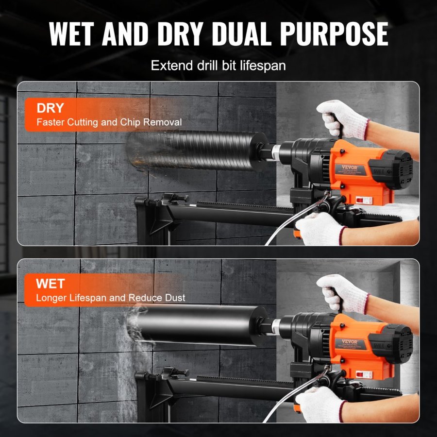 VEVOR Concrete Core Drill Machine – 3200W, 570RPM, Φ20–250mm